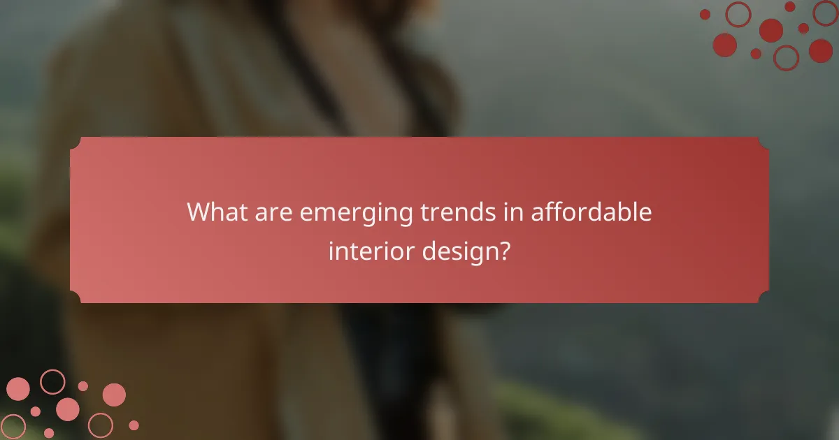 What are emerging trends in affordable interior design?